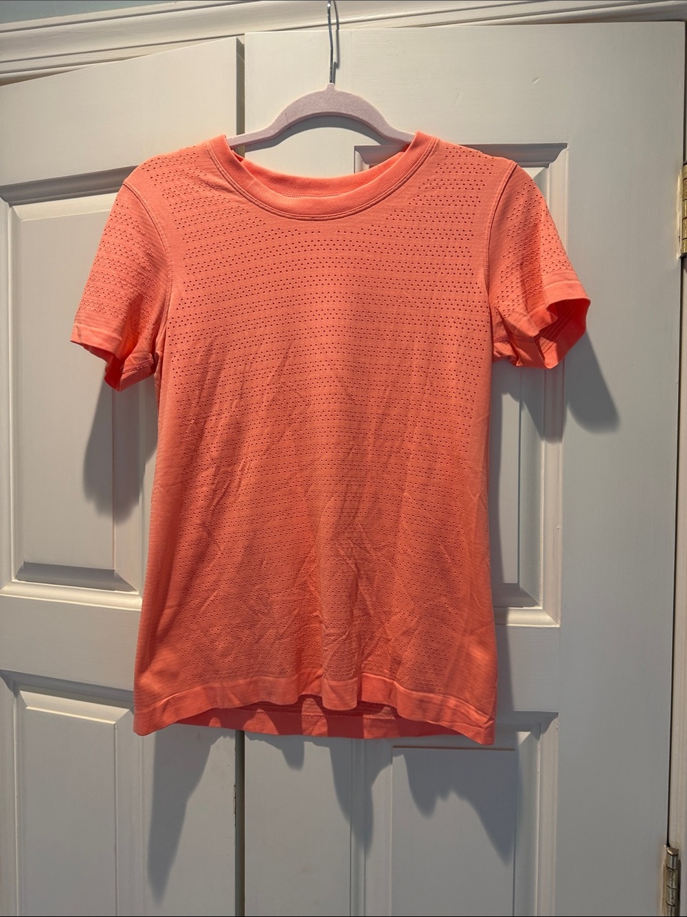 lululemon athletica Coral Perforated Short-Sleeve Tee